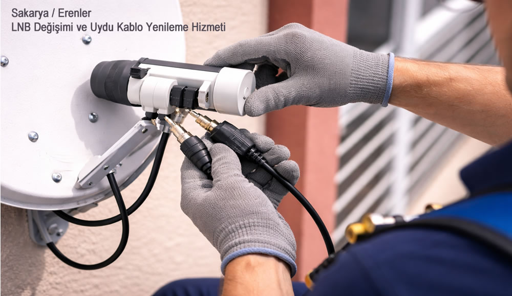 Erenler LNB Değişimi ve Uydu Kablo Yenileme Hizmeti Erenler uydu servisi LNB değişimi ve kablo bağlantı işlemi